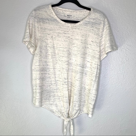 NEW Madewell scoop neck knotted t shirt size L - Picture 1 of 7